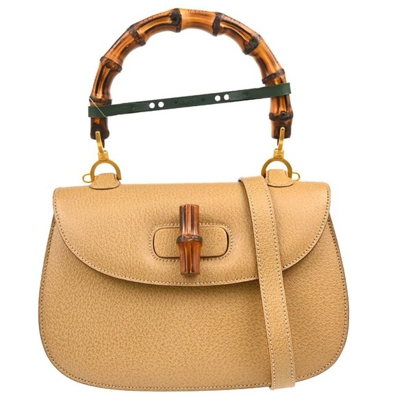 Gucci Beige Bamboo 2way Handbag 000-926-0633 176740 - Picture 1 of 9